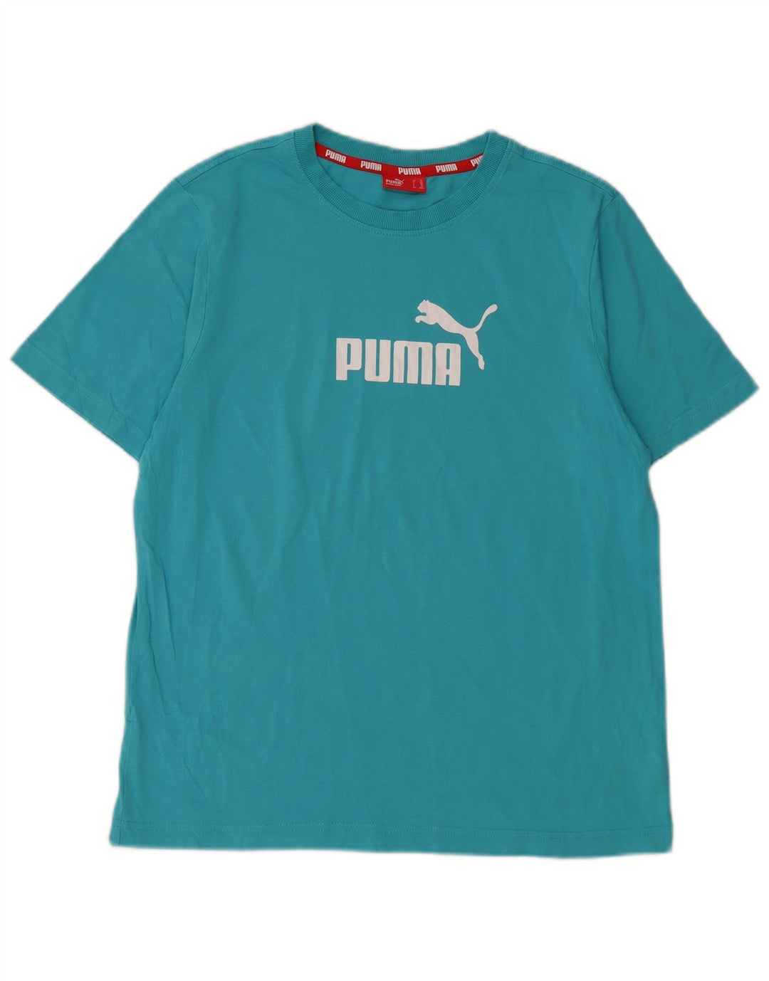 Футболка с рисунком PUMA для мальчиков, топ 13–14 лет, синяя, хлопок