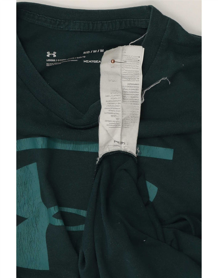 Мужская футболка с рисунком Under Armour, хлопковый топ среднего зеленого цвета