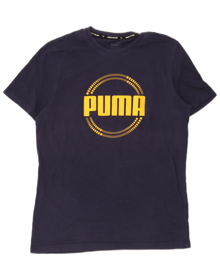 Футболка с рисунком Puma для мальчиков, топ 15–16 лет, темно-синяя
