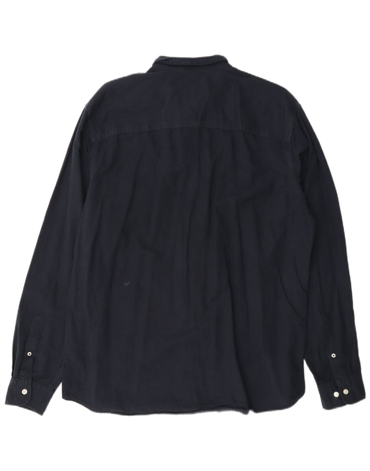 Мужская рубашка Jack & Jones 2XL темно-синяя, хлопок