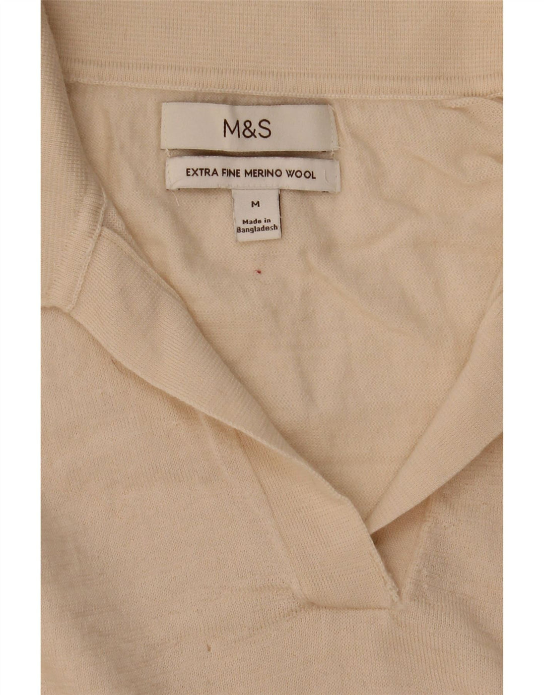 Женский джемпер с воротником-поло Marks & Spencer, Великобритания, 12, средний, бежевый, шерстяной