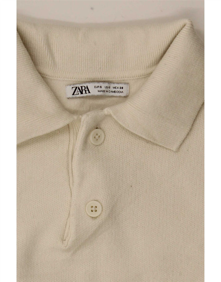 Мужской джемпер с воротником поло Zara, маленький белый