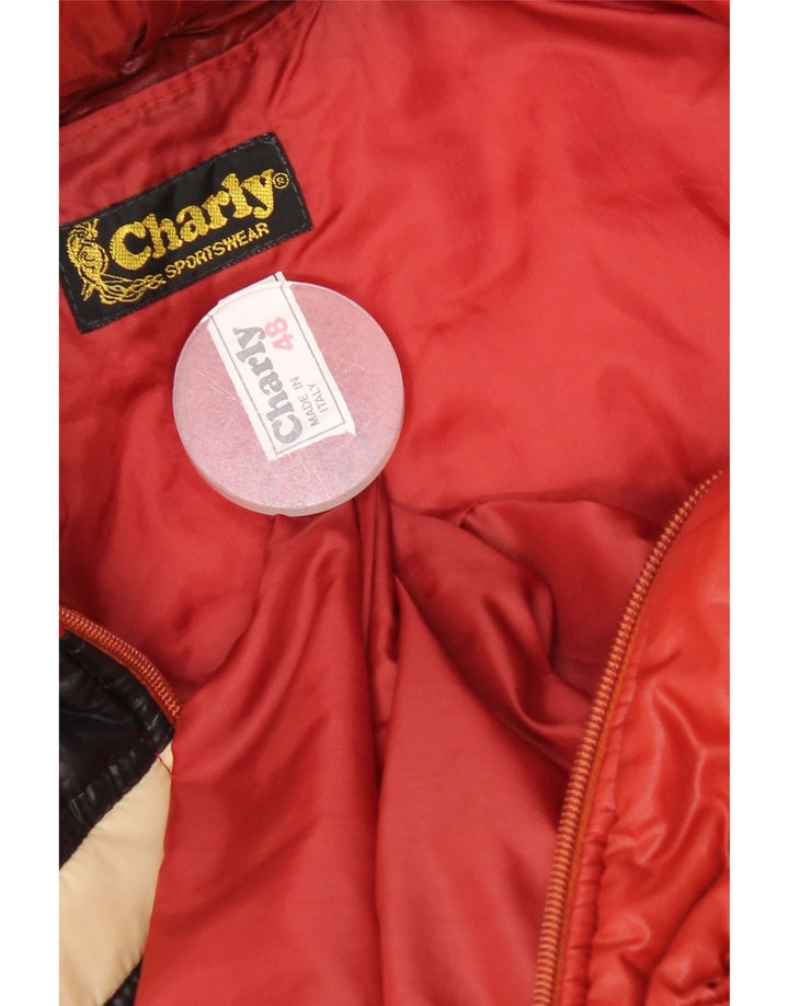 Женская утепленная куртка Charly с капюшоном IT 48 XL Красная с цветными блоками Полиамид