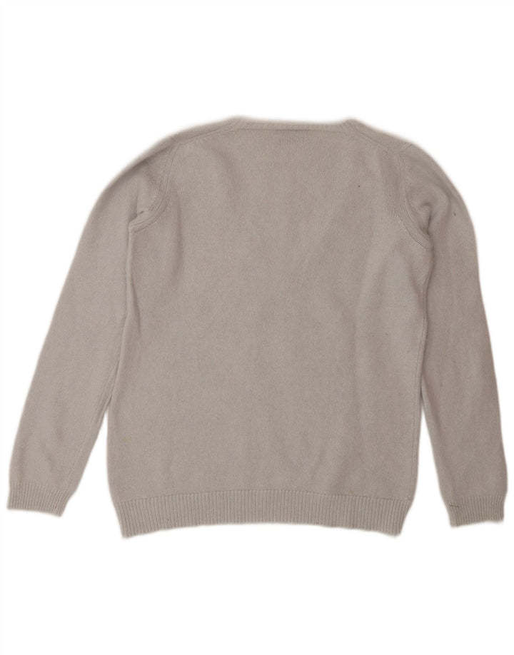 Женский джемпер с v-образным вырезом Massimo Dutti UK 12, средний серый