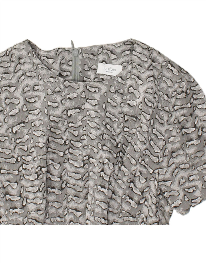 VINTAGE Womens Bodycon Dress UK 8 Small Grey Animal Print Acetate | Vintage Vintage | Thrift | Second-Hand Vintage | Used Clothing | Messina Hembry 