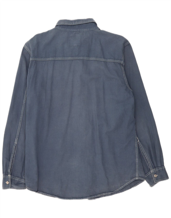 Мужская джинсовая рубашка Levi's большого размера, темно-синяя, хлопок