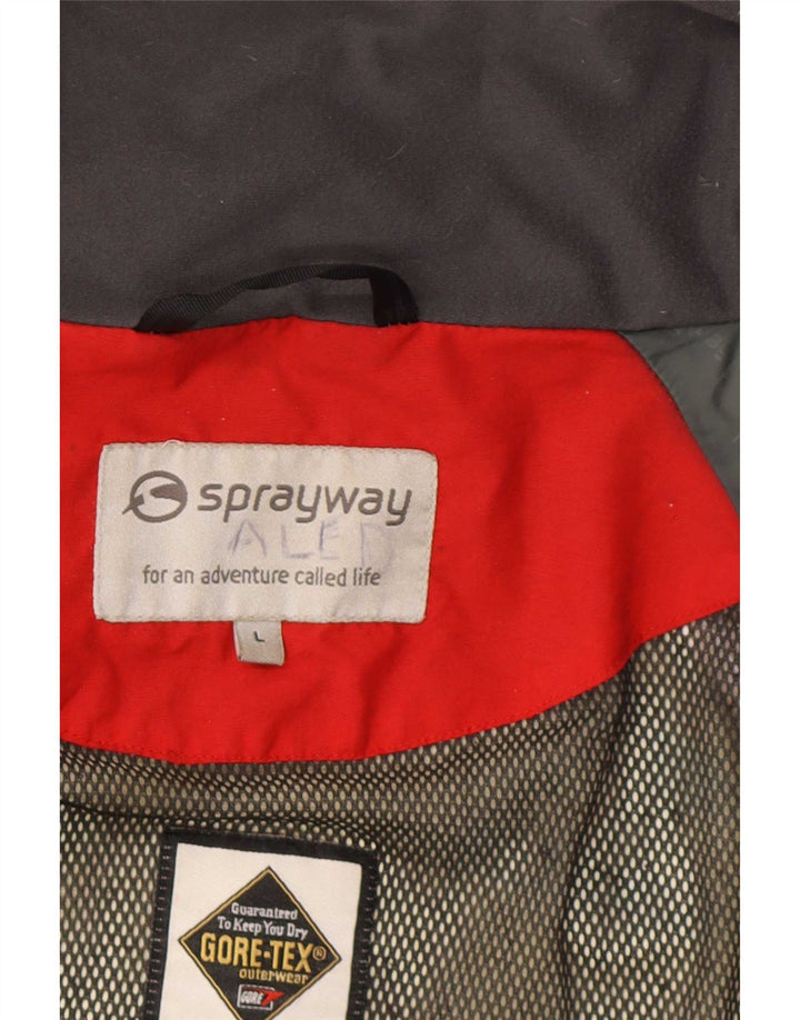 Мужская дождевик Sprayway Gore-Tex UK 40, большой зеленый цвет с цветными блоками, полиамид