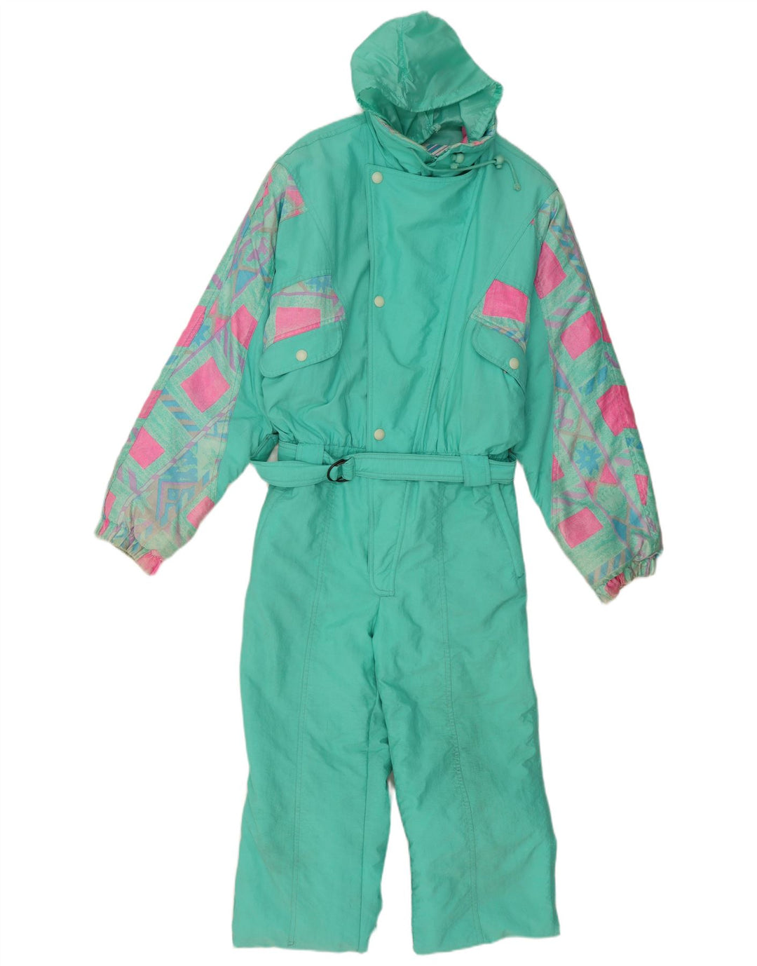 Мужской лыжный комбинезон C.KEER с капюшоном, большой, бирюзовый, с геометрическим рисунком