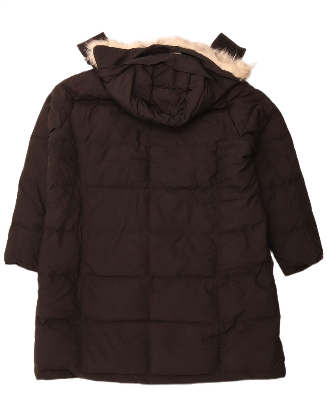 L.L.BEAN Женское длинное стеганое пальто с капюшоном UK 18 XL, черный полиэстер