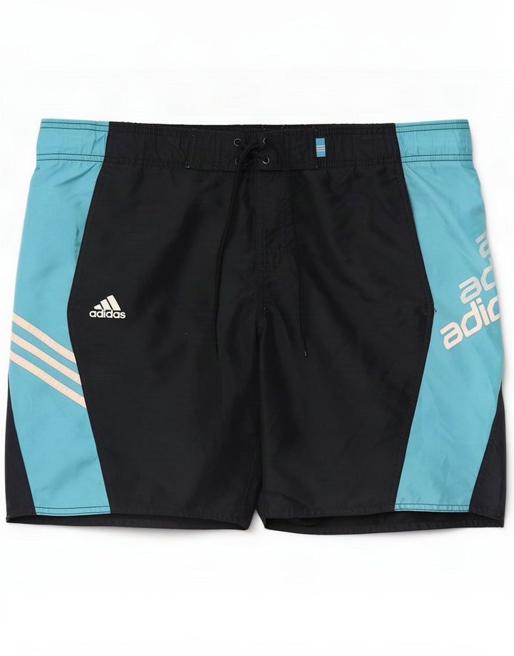 Мужские шорты для плавания Adidas с рисунком, средний темно-синий, полиэстер с цветными блоками