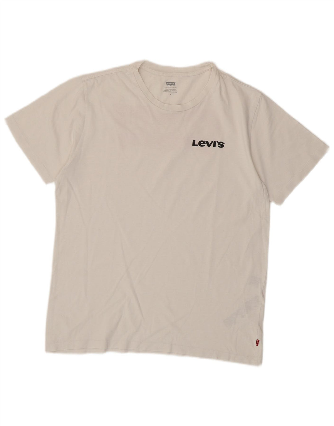 Мужская футболка с рисунком Levi's, топ среднего размера, белый хлопок, хлопок
