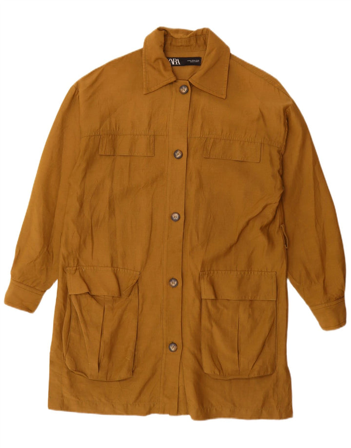 Женская куртка оверсайз Zara UK 6 XS, бежевый хлопок