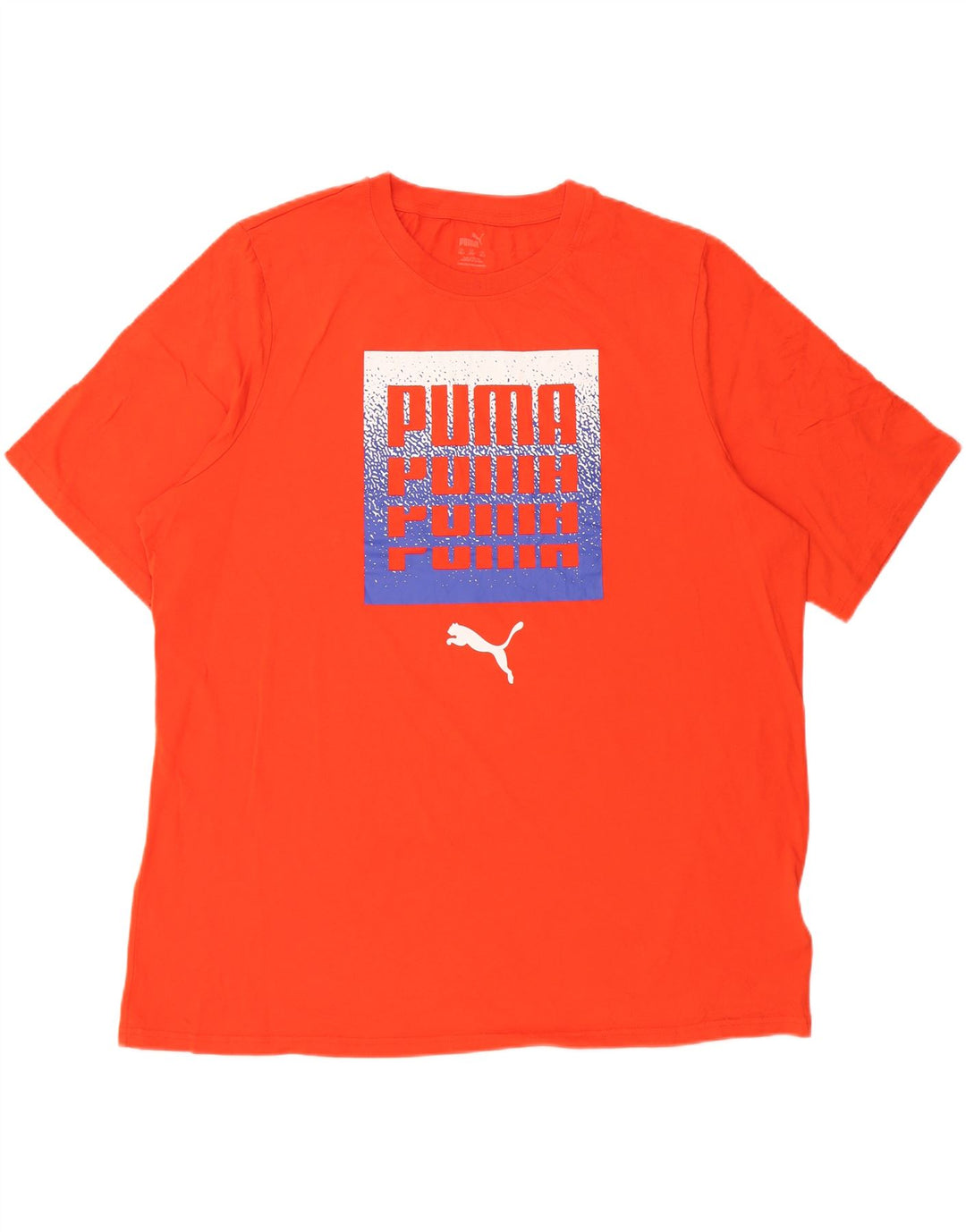 Мужская футболка с рисунком PUMA 2XL оранжевого цвета, хлопок