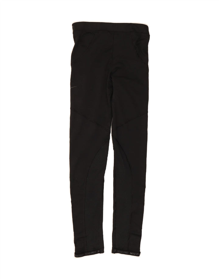 NIKE Womens Graphic Leggings UK 8 Small  Black Polyester Vintage Nike and Second-Hand Nike from Messina Hembry 