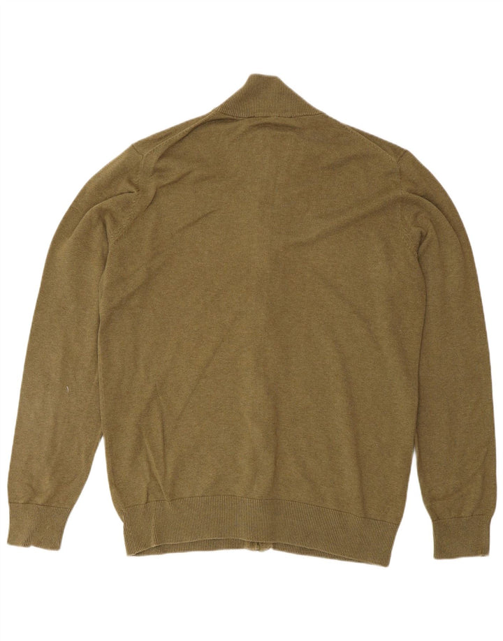Crew Clothing Мужской кардиган-свитер среднего цвета хаки из хлопка
