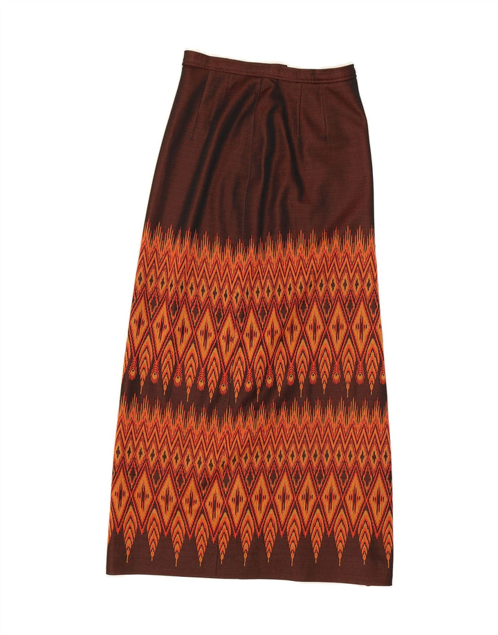 VINTAGE Womens Maxi Skirt W24 XS Brown Argyle/Diamond Vintage Vintage and Second-Hand Vintage from Messina Hembry 