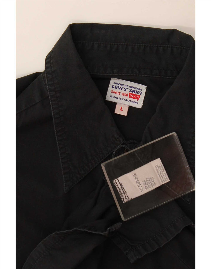 Мужская рубашка Levi's большого размера из хлопка черного цвета