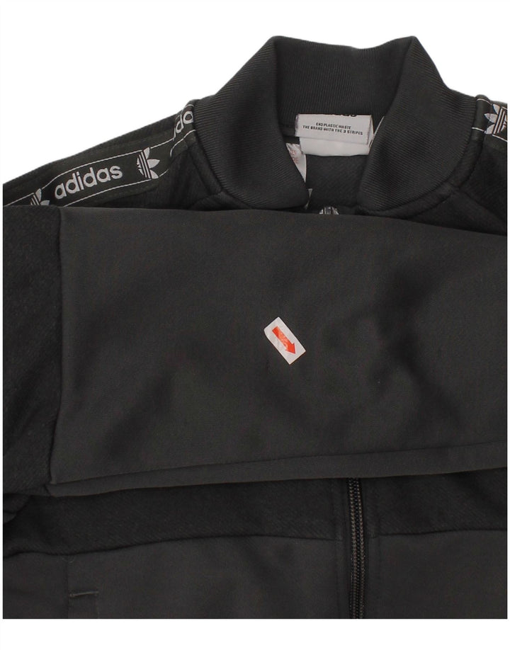 Спортивный костюм ADIDAS для мальчиков с графическим рисунком, верхняя куртка, 6–7 лет, серый полиэстер