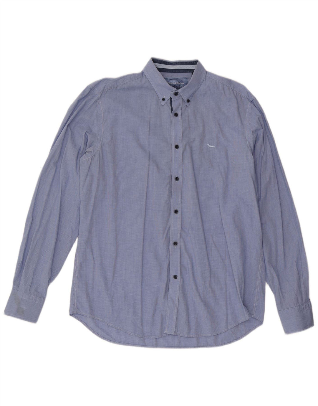 Мужская рубашка обычного кроя Harmont & Blaine XL синяя с узором «гусиные лапки»