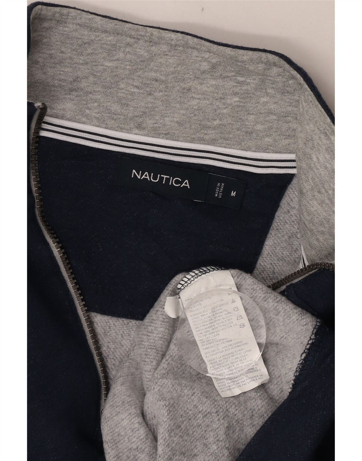 Мужской свитшот Nautica с воротником на молнии, средний темно-синий хлопковый джемпер