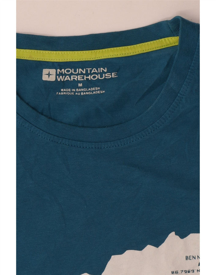 Мужская футболка с рисунком Mountain Warehouse, верх из хлопка среднего синего цвета