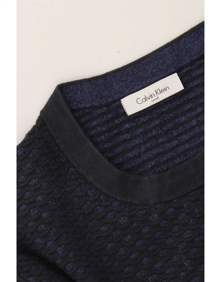 Мужской джемпер с круглым вырезом Calvin Klein, маленький темно-синий