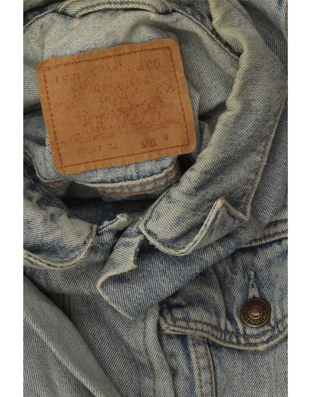Мужская джинсовая куртка Levi's UK 38, средний синий хлопок, хлопок