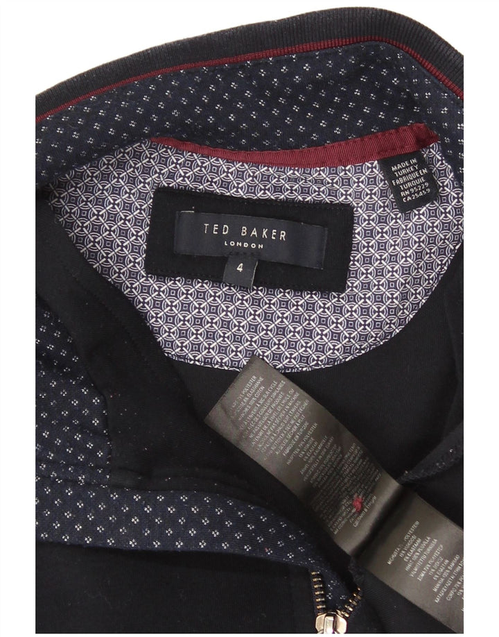 Мужской свитшот с воротником на молнии Ted Baker, размер 4, большой, темно-синий, полиэстер