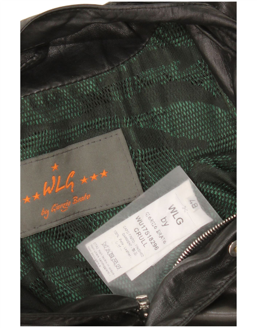 Мужская кожаная куртка IT 48 Medium Black Leather