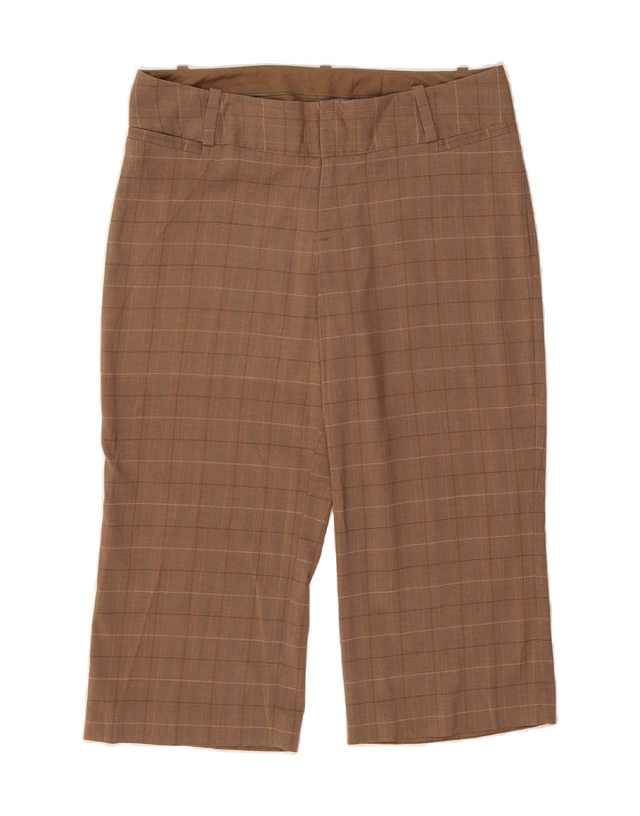 MOSSIMO Womens Straight Capri Trousers US 10 Large W34 L21 Brown Check Vintage Mossimo and Second-Hand Mossimo from Messina Hembry 
