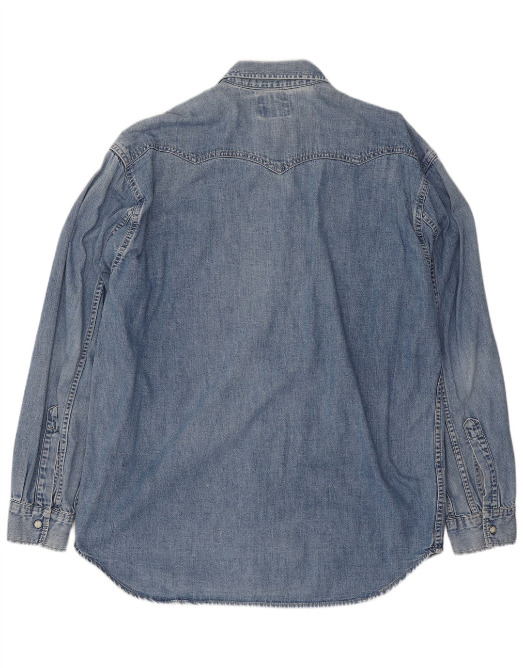 Мужская джинсовая рубашка Levi's, большая синяя хлопковая ткань
