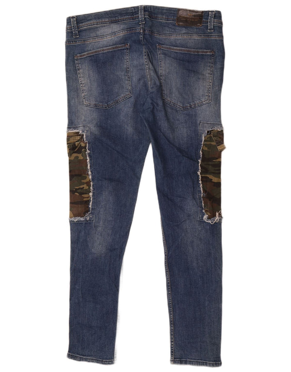 Мужские джинсы-карго Zara EU 46 XL W36 L31, синий камуфляж