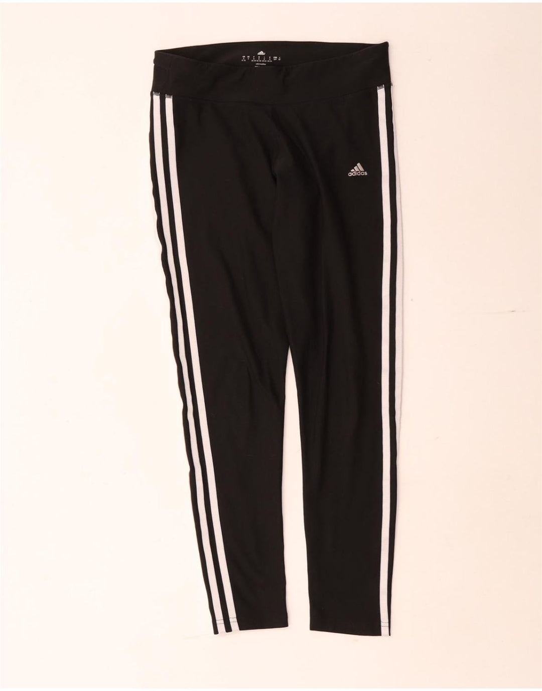Женские укороченные леггинсы Adidas UK 8, маленькие черные из полиэстера