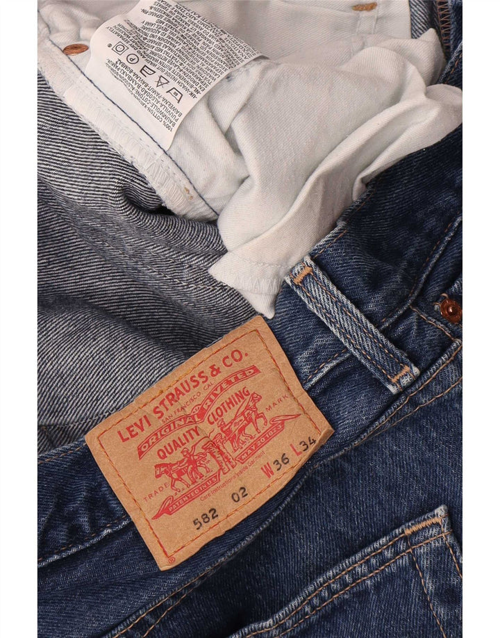 Мужские прямые джинсы Levi's 582 W36 L34 темно-синие, хлопок