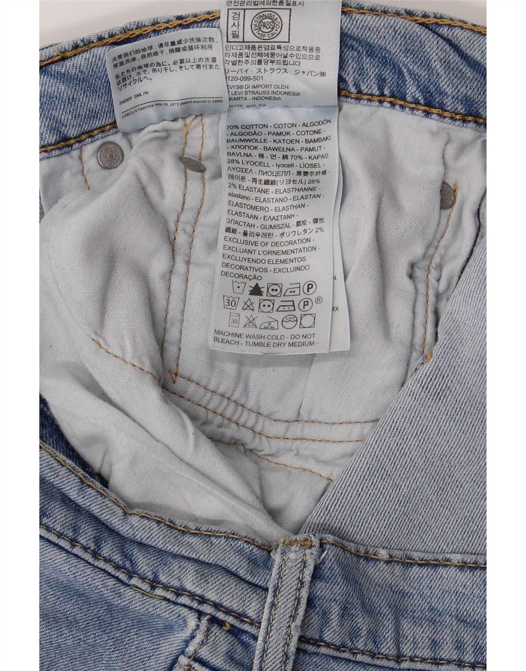Мужские прямые джинсы Levi's 514 W38 L32 синие, хлопок