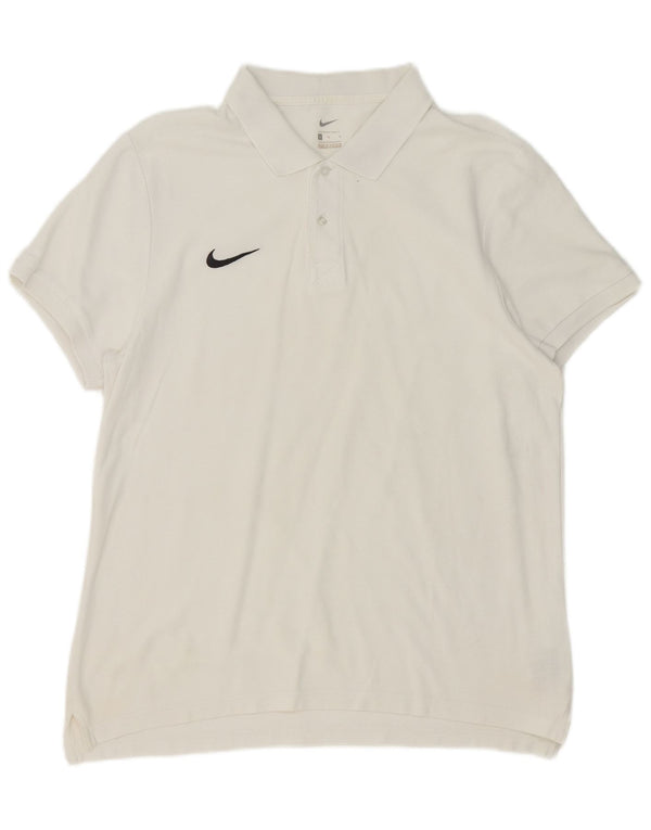 Мужская рубашка-поло Nike, большая белая, хлопковая