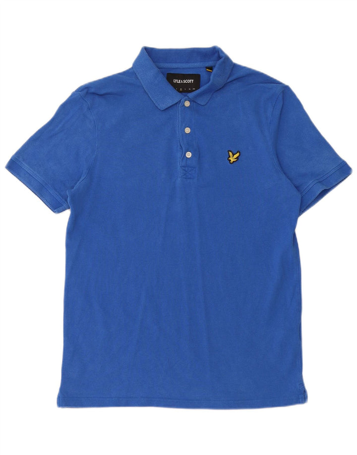Мужская рубашка-поло LYLE & SCOTT, хлопковая, синего цвета