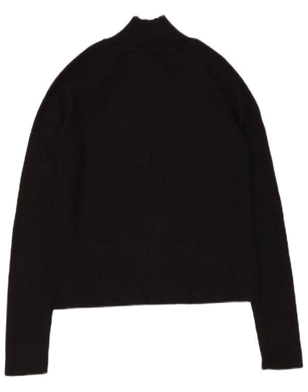 Женский укороченный джемпер с пуговицами Zara UK 14, большой черный вискоза