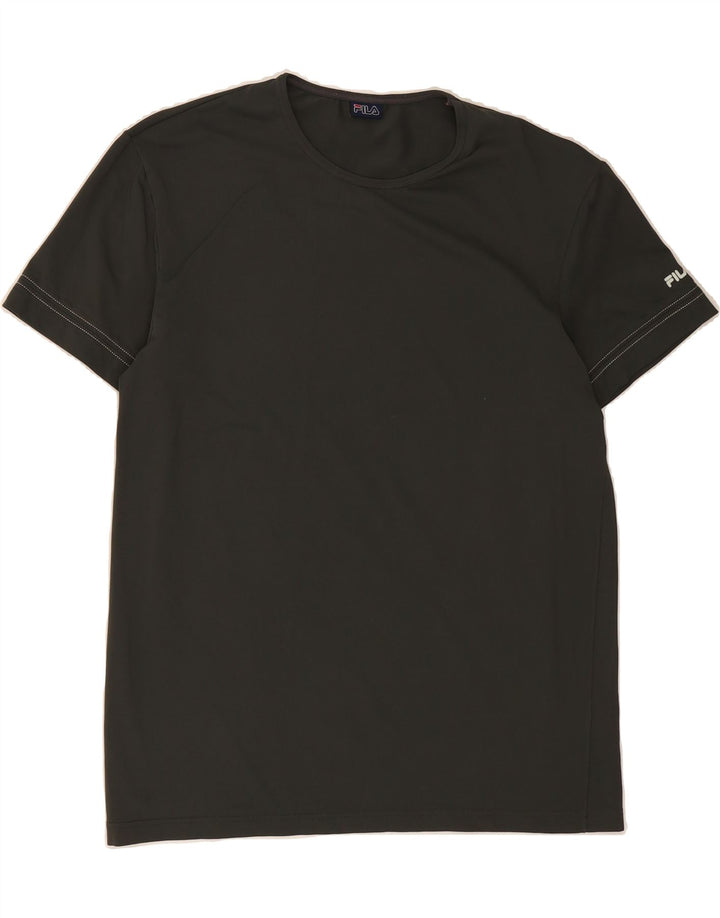 FILA Womens T-Shirt Top UK 12 Medium Grey Polyamide Vintage Fila and Second-Hand Fila from Messina Hembry 