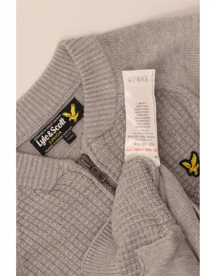 Свитер-кардиган для мальчиков Lyle & Scott 10-11 лет, серый хлопок