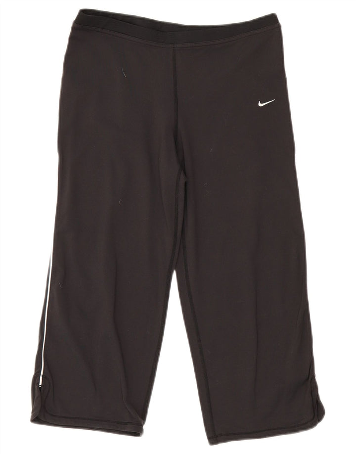 Женские леггинсы-капри Nike UK 8/10, маленькие черные нейлоновые