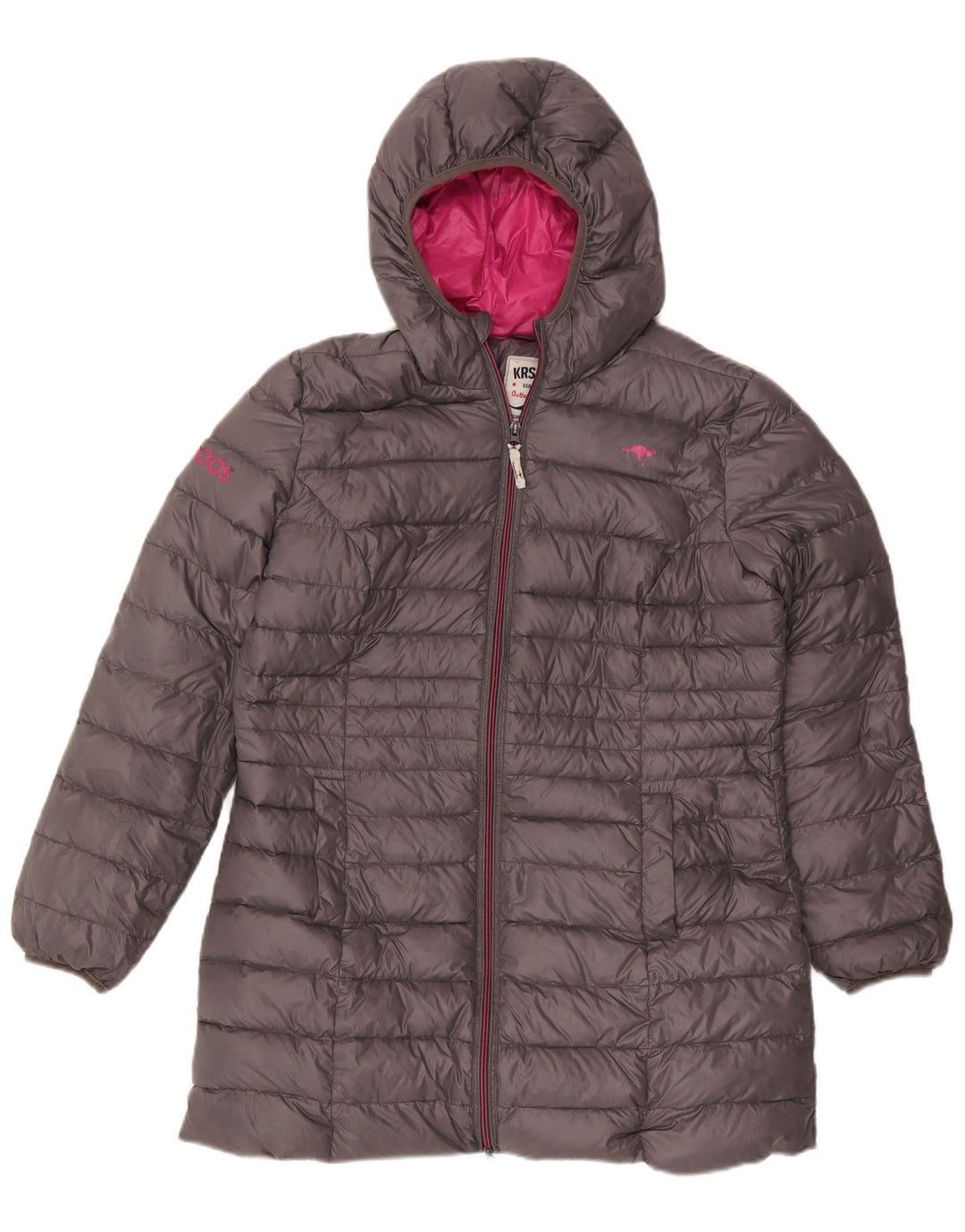 Женская стеганая куртка с капюшоном Kangaroos UK 18 XL Серый полиамид