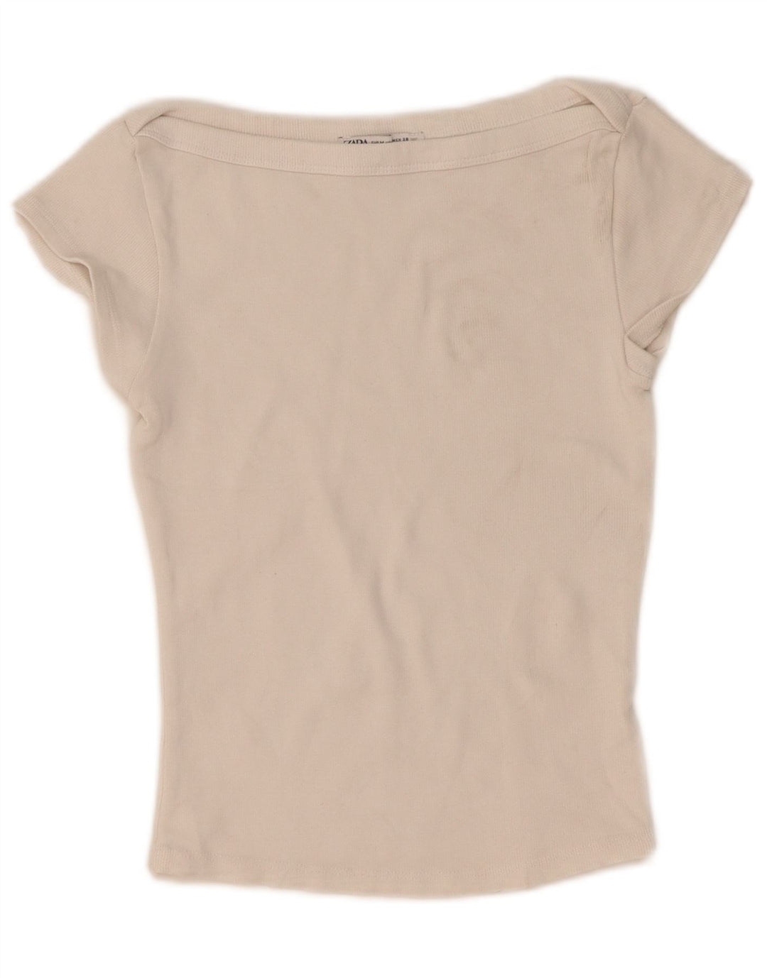 Женская укороченная футболка Zara UK 12, средний белый