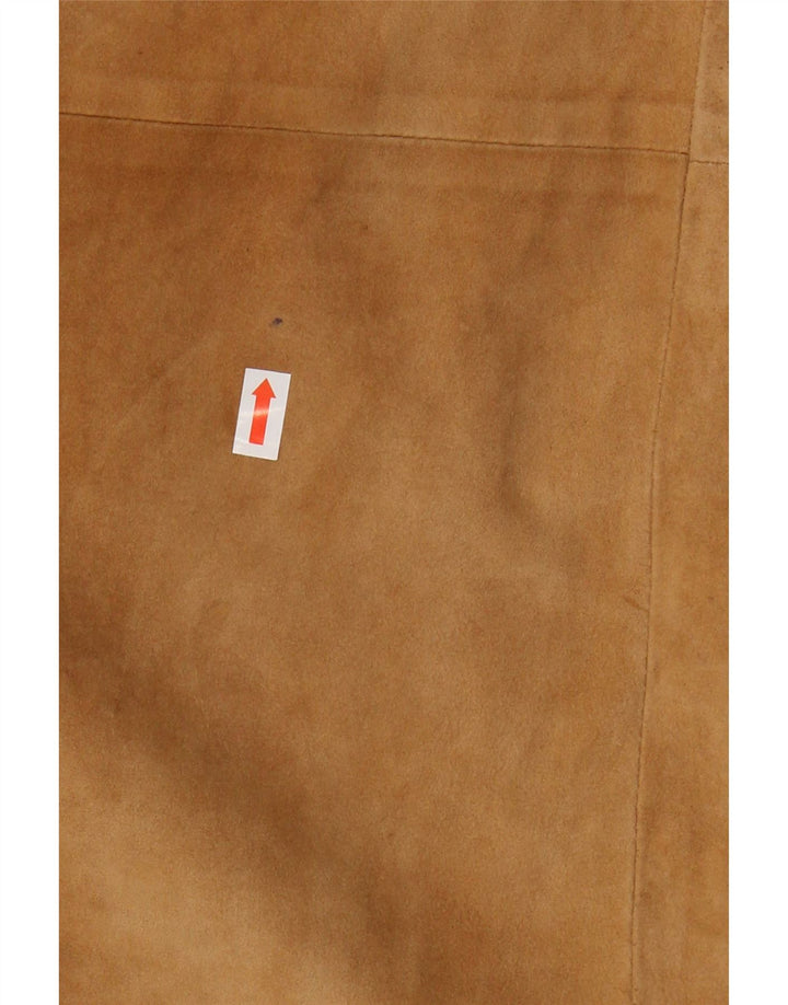 ВИНТАЖНАЯ женская замшевая юбка-трапеция W24 XS Коричневая