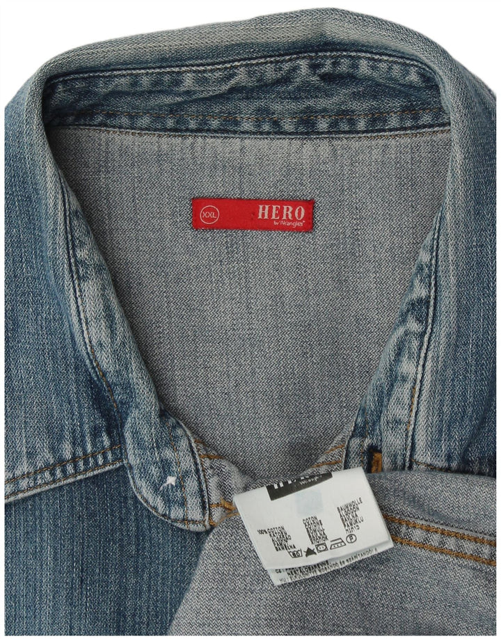 Мужская джинсовая рубашка WRANGLER 2XL, синяя, хлопок
