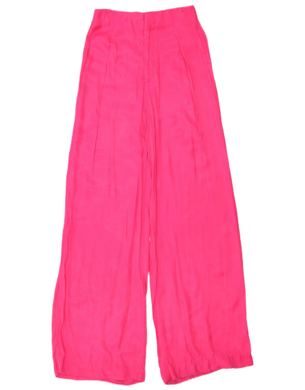 Женские повседневные широкие брюки Zara, маленькие W27 L33, розовые, вискоза