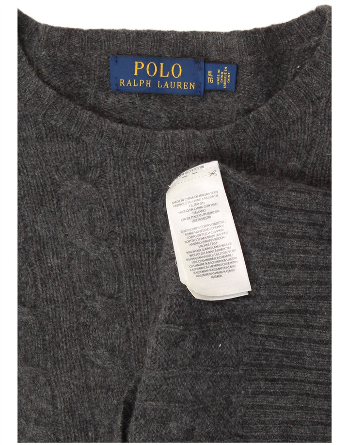 Мужской джемпер с круглым вырезом Polo Ralph Lauren XL, серая шерсть