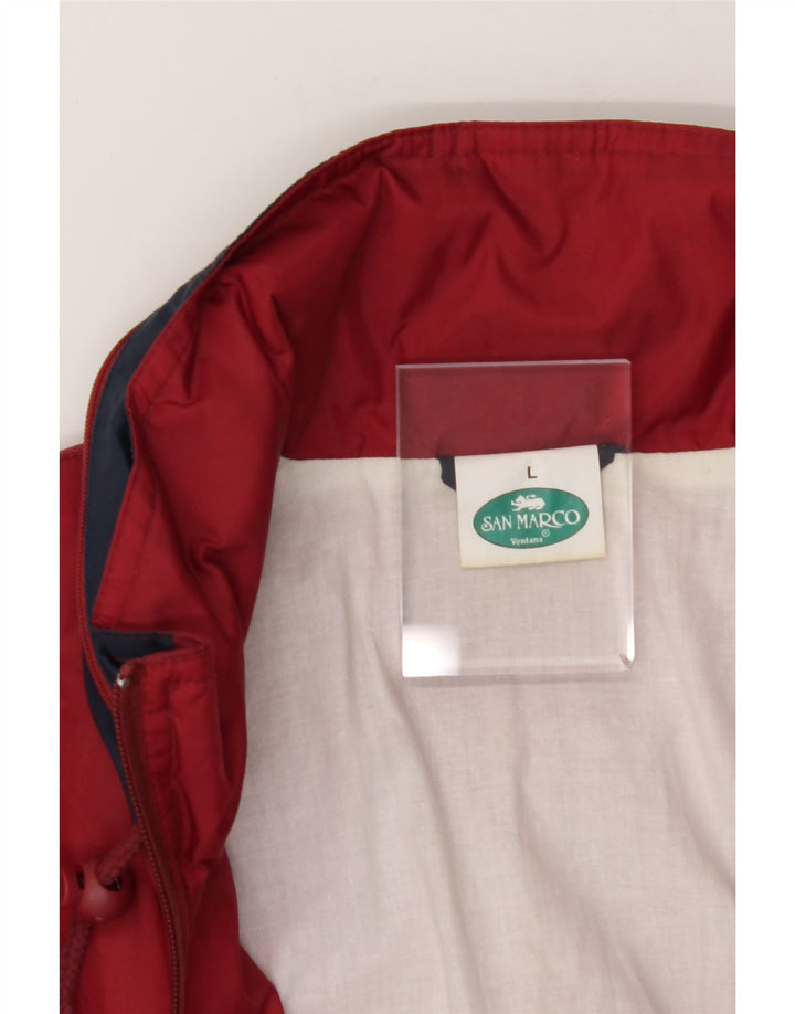 VINTAGE Mens Rain Jacket UK 40 Large Red Colourblock Polyamide Vintage Vintage and Second-Hand Vintage from Messina Hembry 