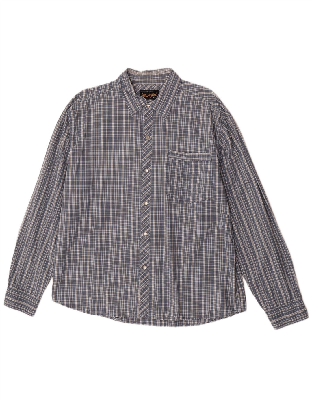 Мужская рубашка Wrangler 2XL, синяя клетка, хлопок