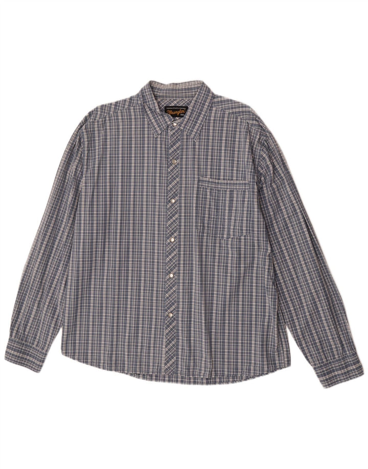 Мужская рубашка Wrangler 2XL, синяя клетка, хлопок